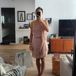 BCBGMaxAzria Blush pink chiffon cocktail short dress